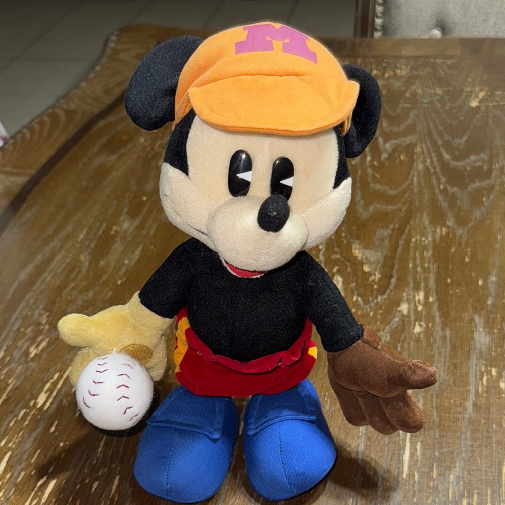 Vintage Mickey Mouse Baseball Plush Toy